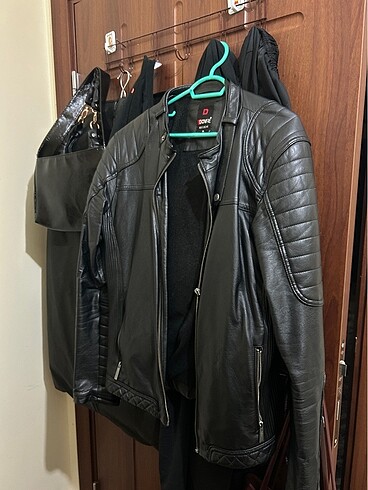 l/xl Beden siyah Renk Deri ceket