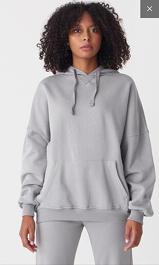 Addax gri kapüşonlu sweat