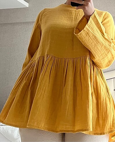 Müslin tunik kısa model ve şal