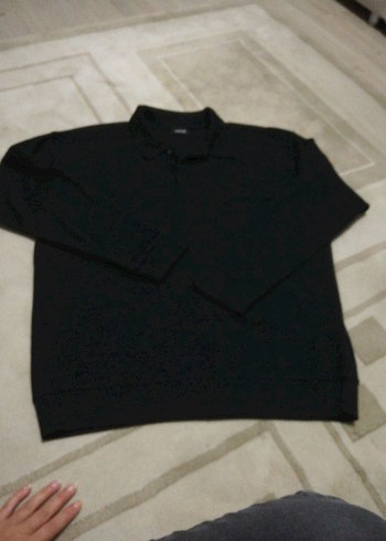 l/xl Beden siyah Renk Siyah Erkek Sweatshirt, Uzun Kollu, Rahat Kesim sarar