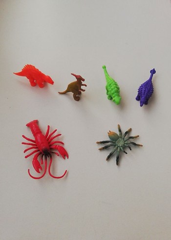 Renkli Mini Dinozor ve Böcek Figürleri