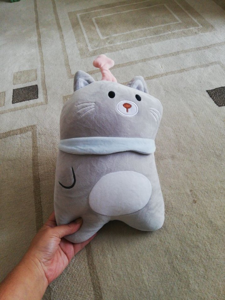 Gri Boyun Destek Yastığı ve uyku arkadaşı - Görsel 2