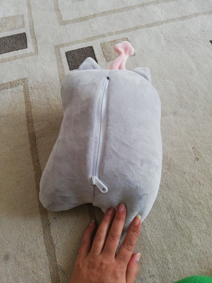 Gri Boyun Destek Yastığı ve uyku arkadaşı - Görsel 4