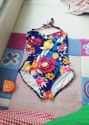 Renkli Mini Bağlamalı Fermuarlı Mayo m beden - Görsel 7