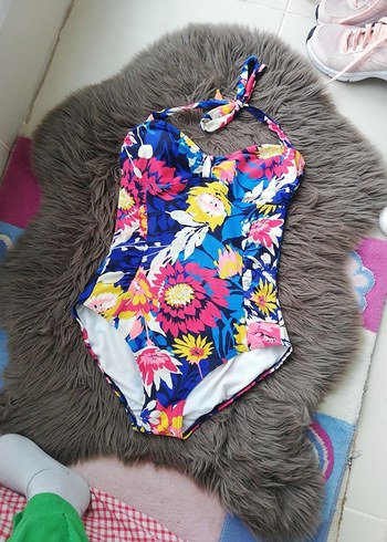 Renkli Mini Bağlamalı Fermuarlı Mayo m beden - Görsel 2