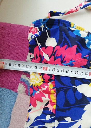 Renkli Mini Bağlamalı Fermuarlı Mayo m beden - Görsel 10