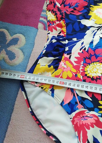 Renkli Mini Bağlamalı Fermuarlı Mayo m beden - Görsel 9