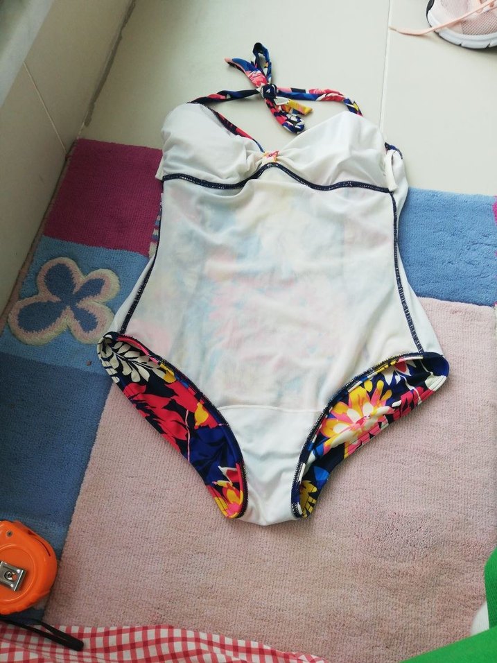 Renkli Mini Bağlamalı Fermuarlı Mayo m beden - Görsel 3