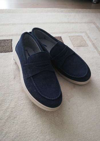 Mavi Süet Erkek Çocuk Loafer Ayakkabı - Görsel 7