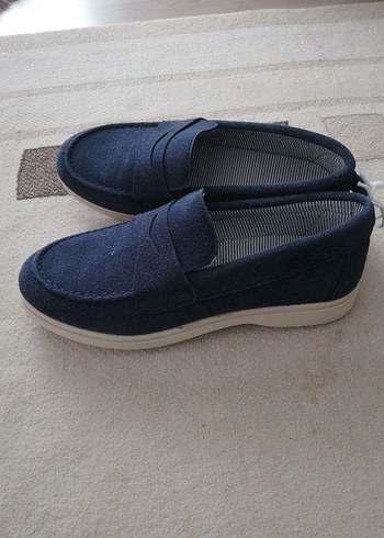 Mavi Süet Erkek Çocuk Loafer Ayakkabı - Görsel 8