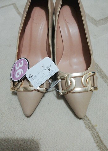 Bej Kadın Topuklu Stiletto Ayakkabı - Görsel 2