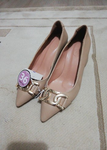 Bej Kadın Topuklu Stiletto Ayakkabı - Görsel 9