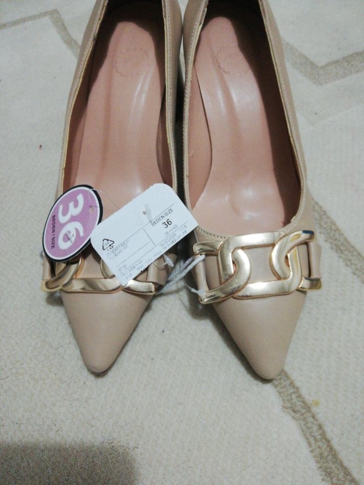 Bej Kadın Topuklu Stiletto Ayakkabı - Görsel 2