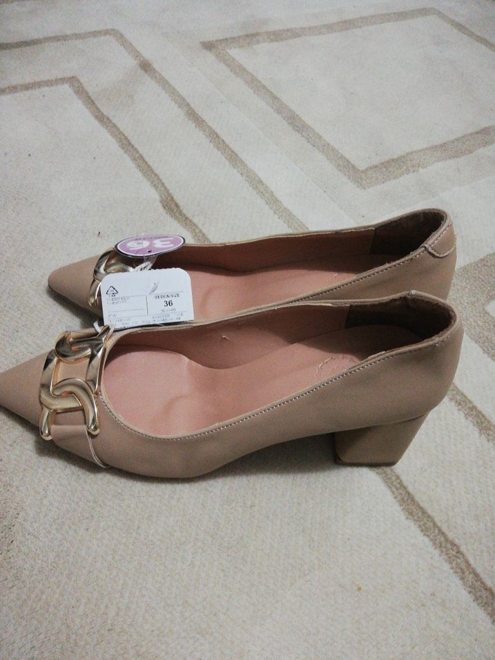 Bej Kadın Topuklu Stiletto Ayakkabı - Görsel 5