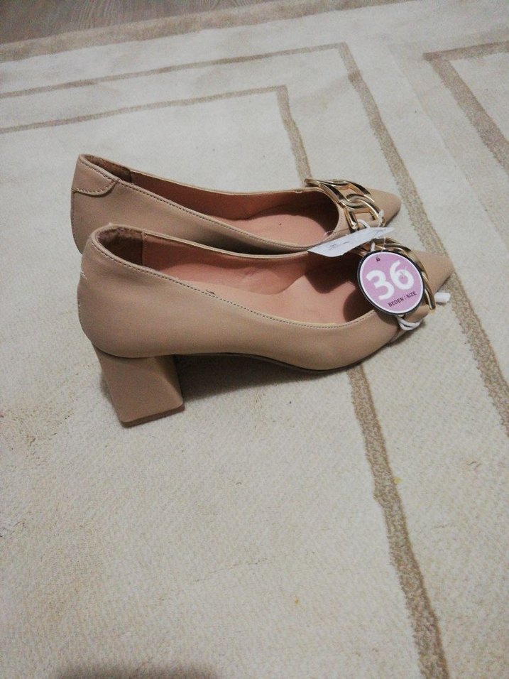 Bej Kadın Topuklu Stiletto Ayakkabı - Görsel 3