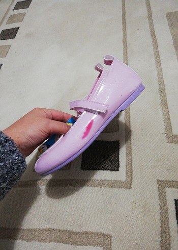 Kız Çocuk Pembe Baskılı Cırt Cırtlı Babet - Görsel 4