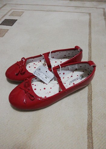 Kız Çocuk Kırmızı Tokalı Babet Ayakkabı 36 no - Görsel 3