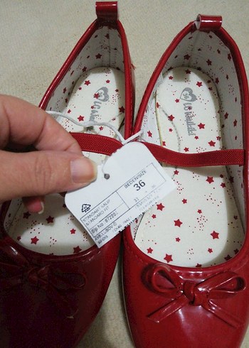 Kız Çocuk Kırmızı Tokalı Babet Ayakkabı 36 no - Görsel 7