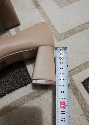 Bej Kadın Tokalı Blok Topuk Stiletto - Görsel 8