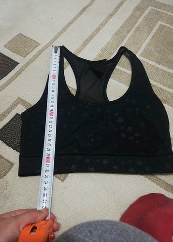 Siyah Mini Spor Sütyeni ebru şallı - Görsel 6