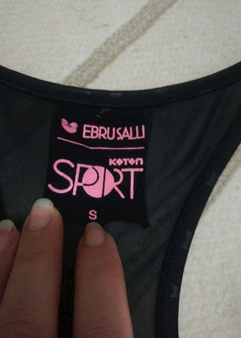 Siyah Mini Spor Sütyeni ebru şallı - Görsel 2