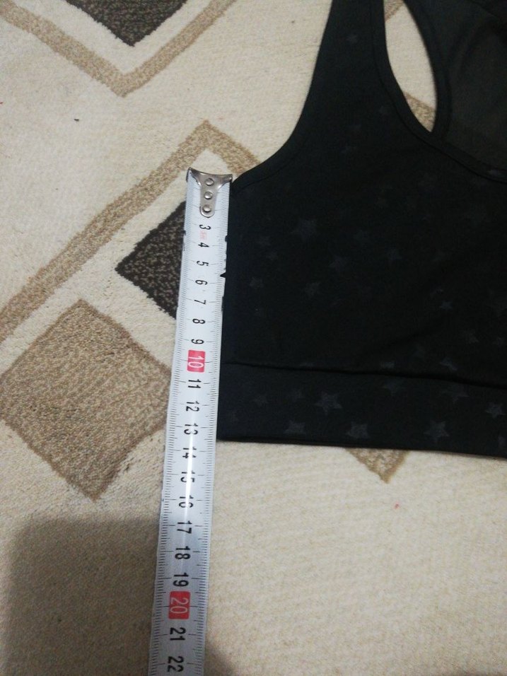 Siyah Mini Spor Sütyeni ebru şallı - Görsel 5