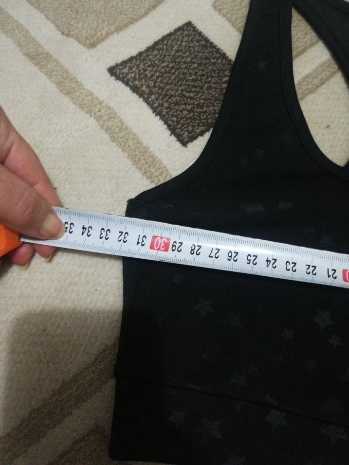 Siyah Mini Spor Sütyeni ebru şallı - Görsel 3