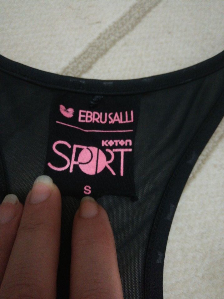 Siyah Mini Spor Sütyeni ebru şallı - Görsel 2