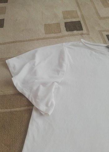 l Beden Kadın Beyaz Kısa Kollu Salaş Tişört