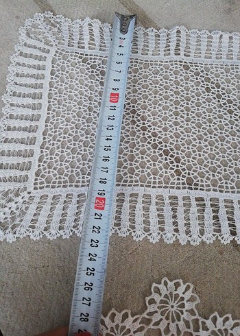 Beden Bohem Tarzı Beyaz Dantel örtü 2 ad