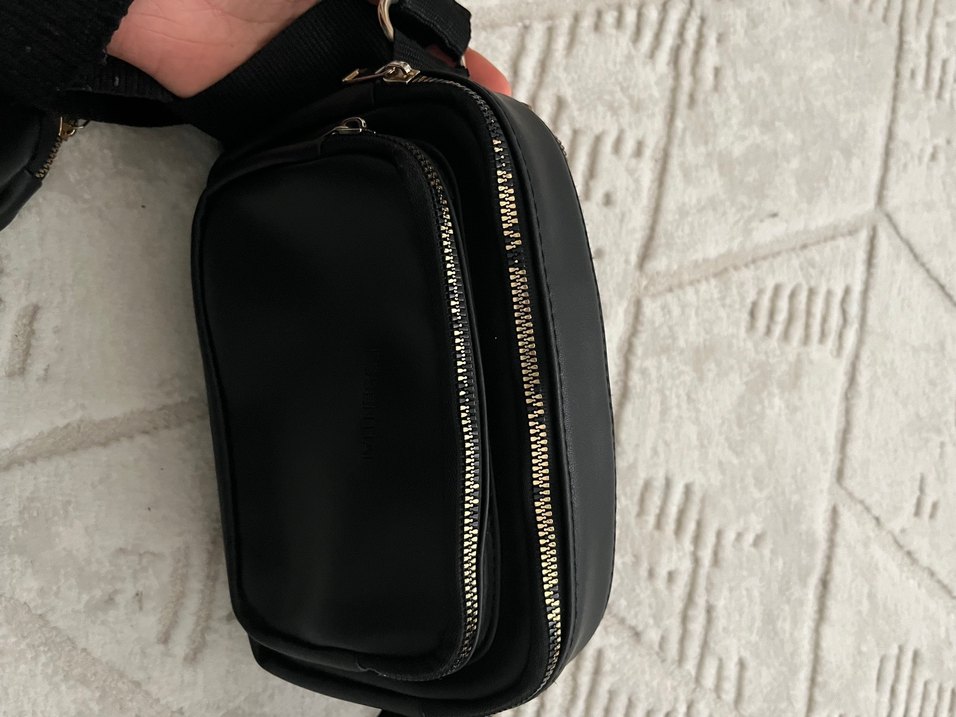 Siyah Deri Kadın Çapraz Çanta - Görsel 2