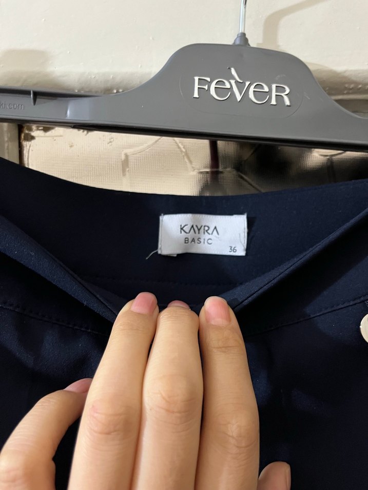 Kadın Lacivert kumaş pantolon - Görsel 4