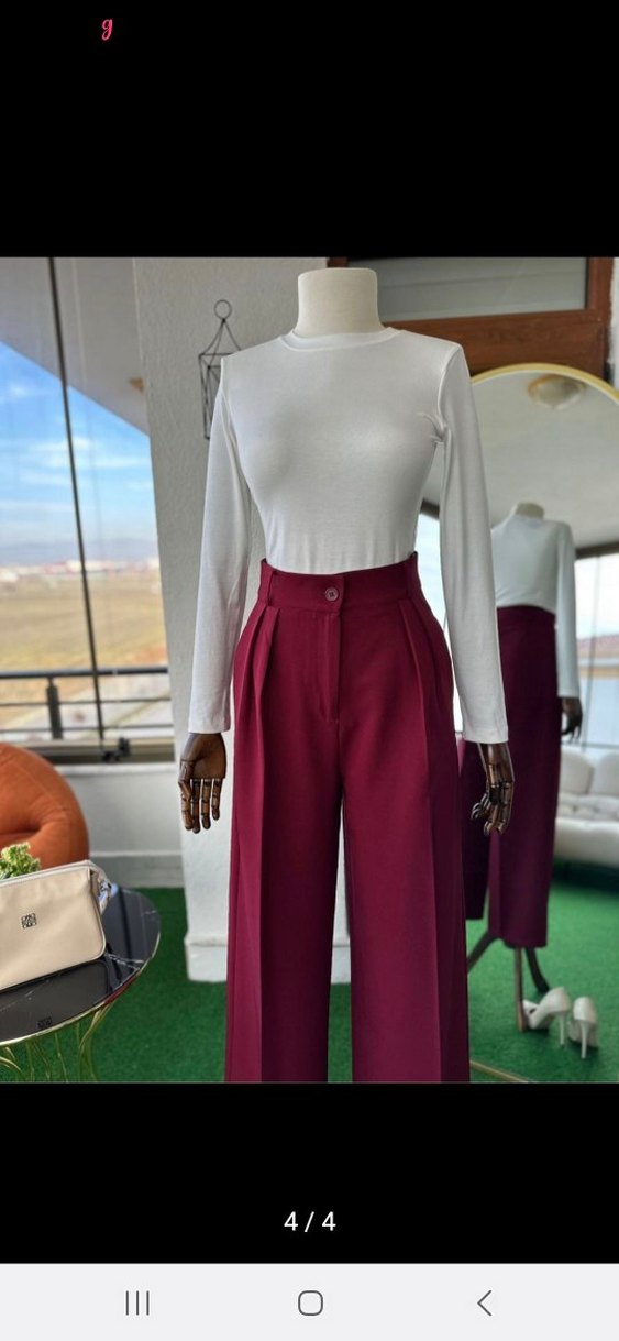 Bordo Kadın Uzun Kollu Düğmeli Takım - Görsel 3