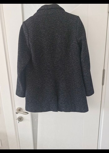 Kadın Siyah Midi Boy Düğmeli Ceket - Görsel 5