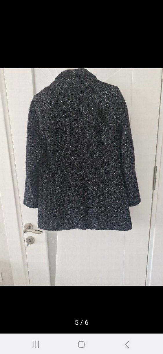 Kadın Siyah Midi Boy Düğmeli Ceket - Görsel 5