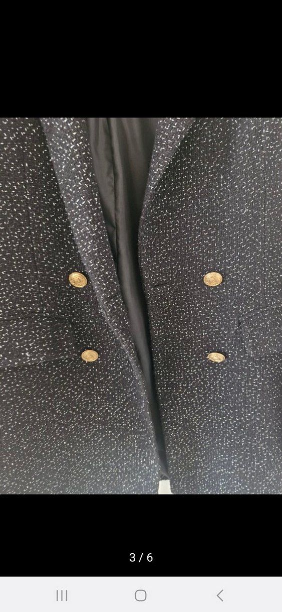 Kadın Siyah Midi Boy Düğmeli Ceket - Görsel 2