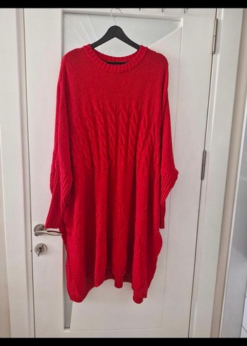 Kırmızı Örgü Kadın Uzun Kollu Triko - Görsel 6