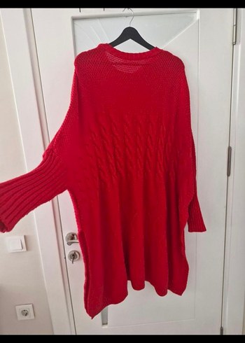 Kırmızı Örgü Kadın Uzun Kollu Triko - Görsel 2