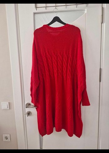 Kırmızı Örgü Kadın Uzun Kollu Triko - Görsel 4