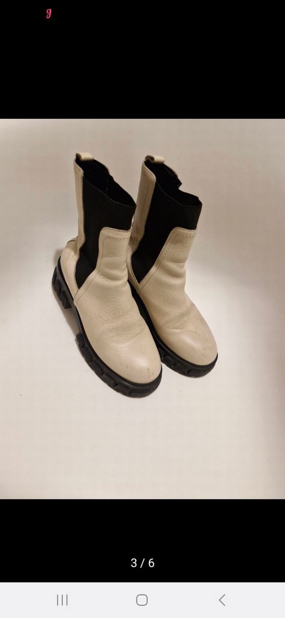 Beyaz Deri Kadın Topuklu Bot - Görsel 3