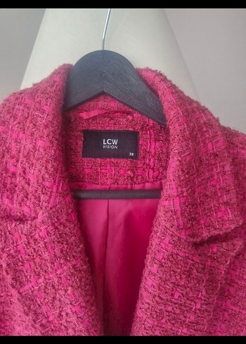 Düğmeli Pembe Kadın Mini Blazer Ceket - Görsel 3