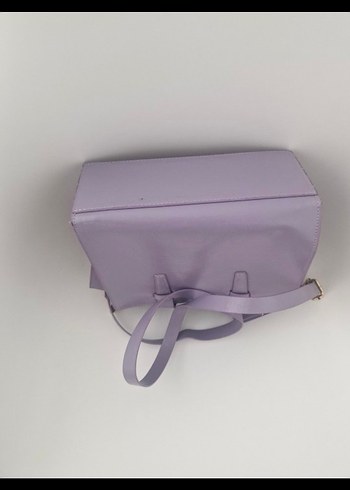 Pastel Mor Deri Minimalist Kadın Çanta - Görsel 3