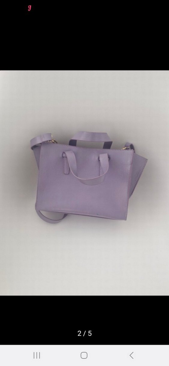 Pastel Mor Deri Minimalist Kadın Çanta - Görsel 2