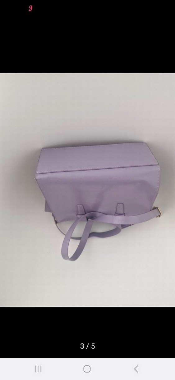 Pastel Mor Deri Minimalist Kadın Çanta - Görsel 3