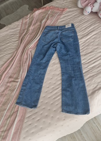 Gri Mavi Rahat Kesim Midi Kadın Kot Pantolon - Görsel 7