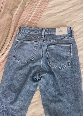 Gri Mavi Rahat Kesim Midi Kadın Kot Pantolon - Görsel 6