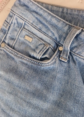 Gri Mavi Rahat Kesim Midi Kadın Kot Pantolon - Görsel 5