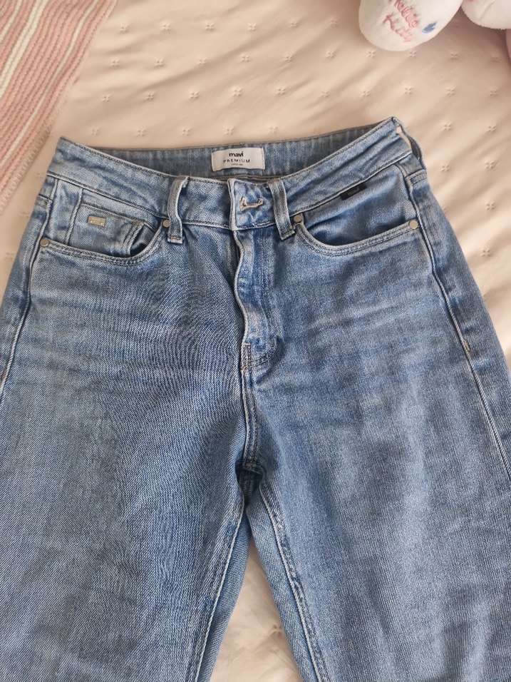 Gri Mavi Rahat Kesim Midi Kadın Kot Pantolon - Görsel 2