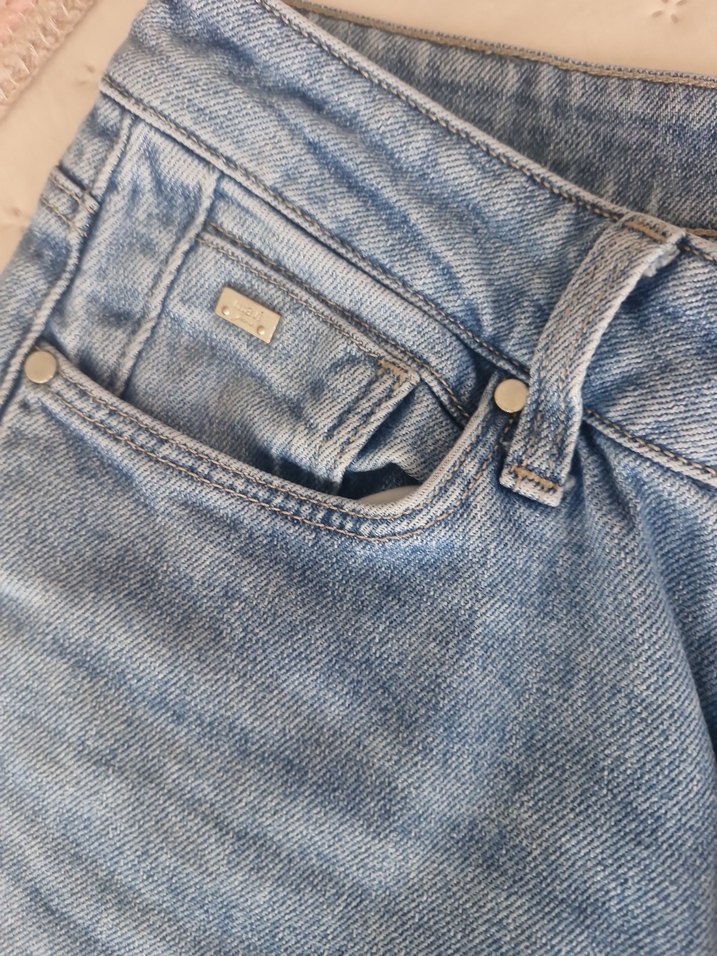 Gri Mavi Rahat Kesim Midi Kadın Kot Pantolon - Görsel 5