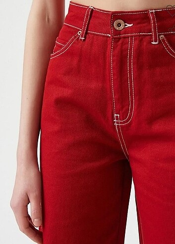 38 Beden kırmızı Renk kirmizi baggy pantolon